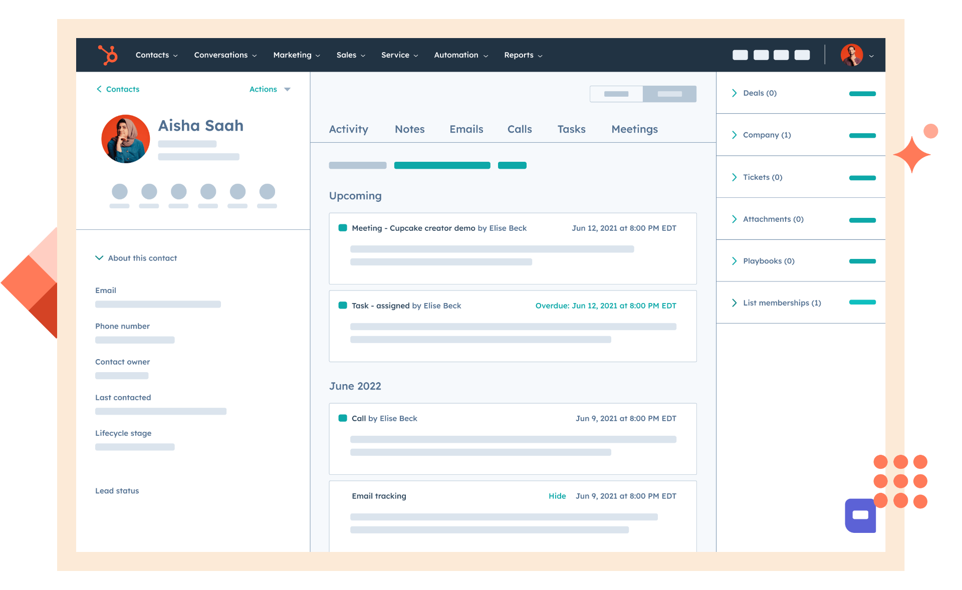 HubSpot interface